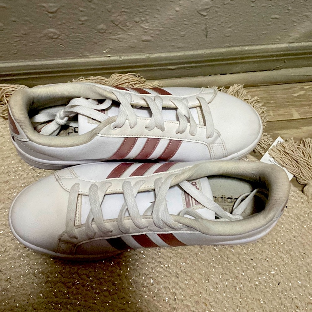 White and Rose Gold adidas